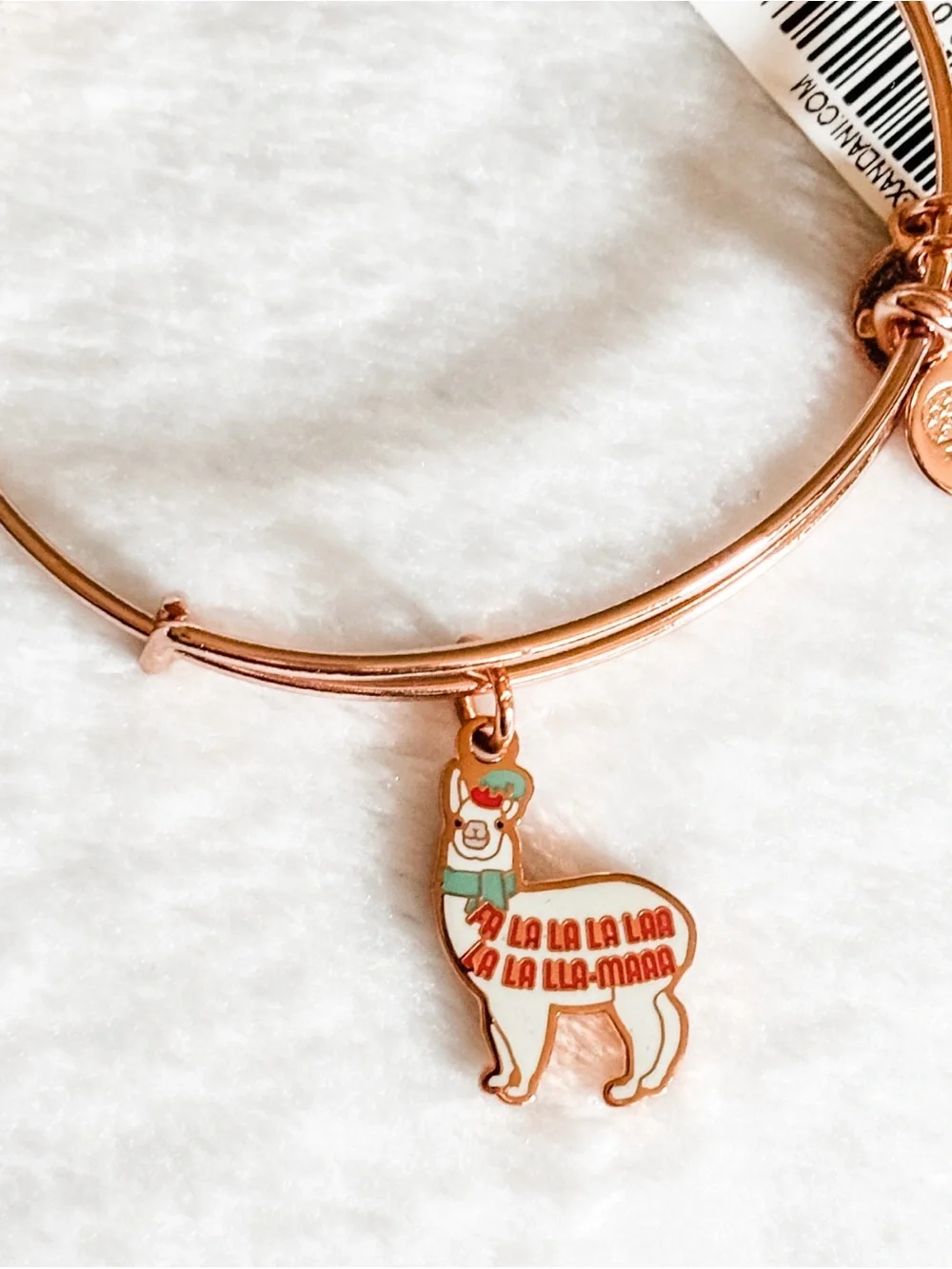 NWT! Alex and Ani FALALA Llama Charm Bangle Bracelet - Rose Gold